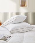 100% Cotton Medium Support Feather Down 2-Pack Pillows, Standard